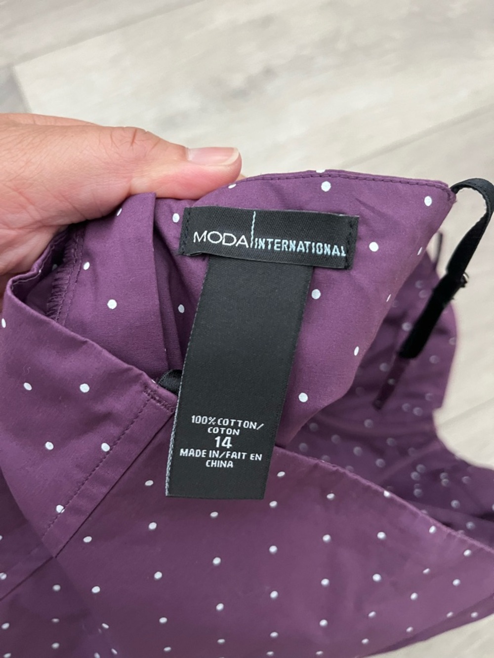 Moda International Plum Polka Dot Blouse